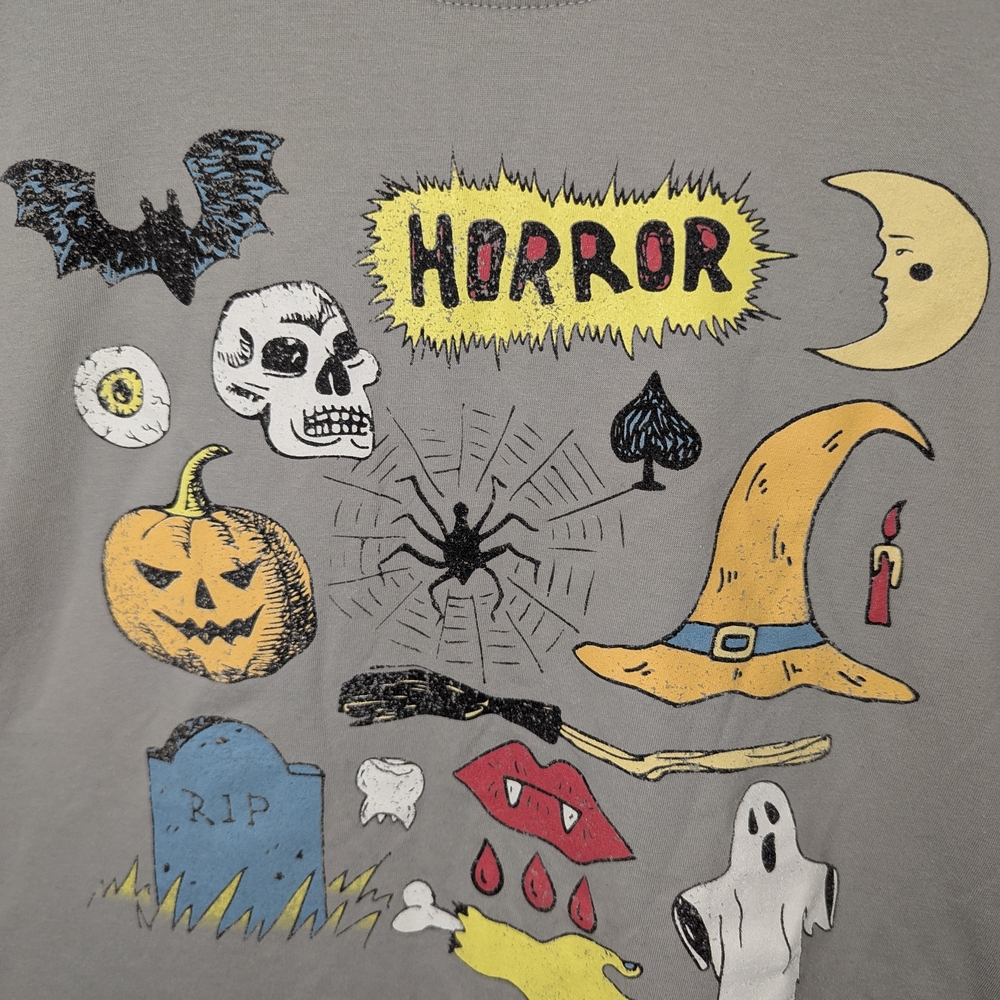 Modern Lux Halloween 'Horror' Graphic Pop Art T-Shirt Size M
